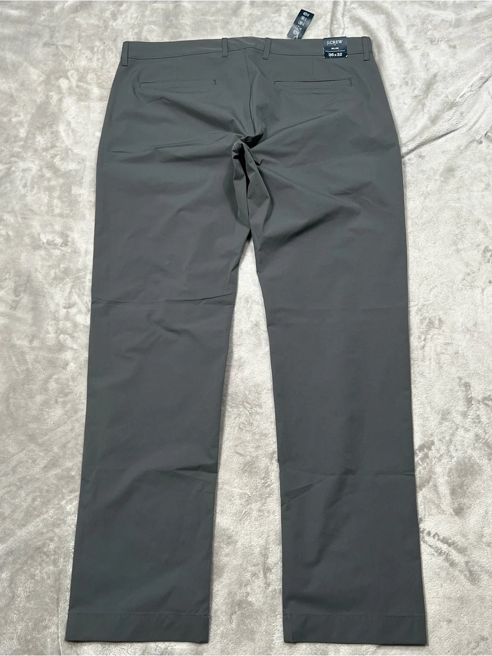 NWT J Crew Slim Tech Pants Mens 38x32 Gray Commuter Casual Wicking